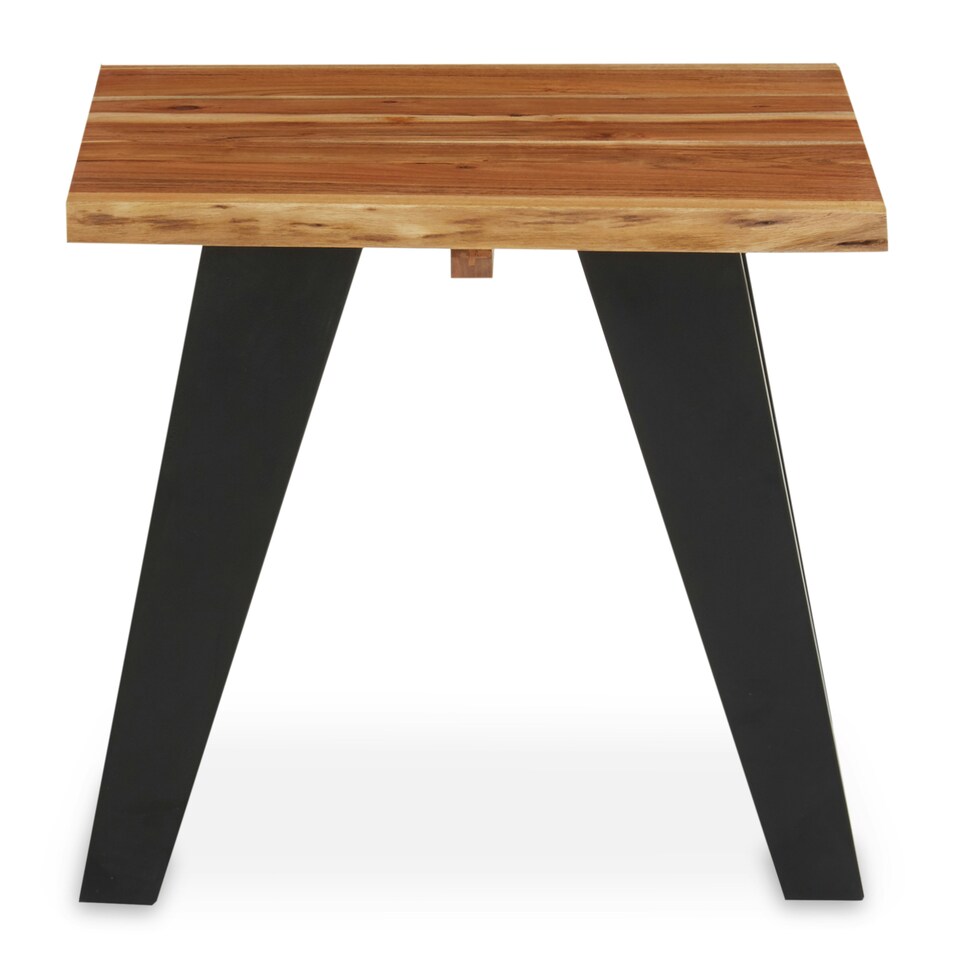 image 1 of Interiors by Premier Acacia Wood And Looped Iron Base Side Table Brown