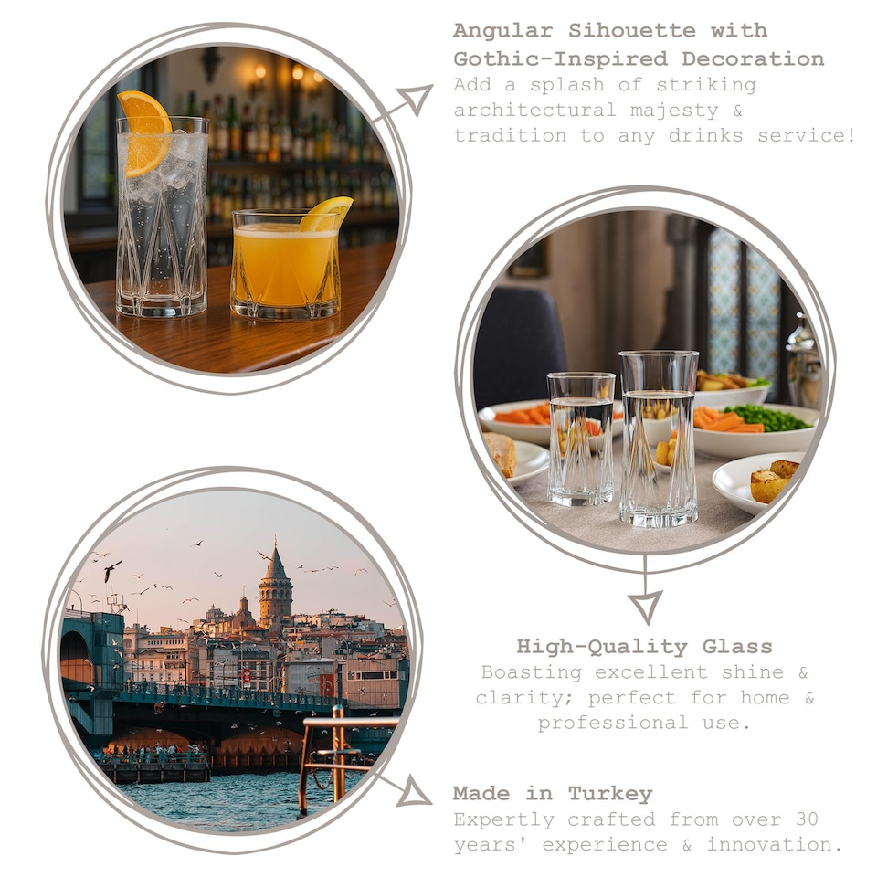 image 1 of LAV Zoey Highball Glasses - 380ml - Pack of 6