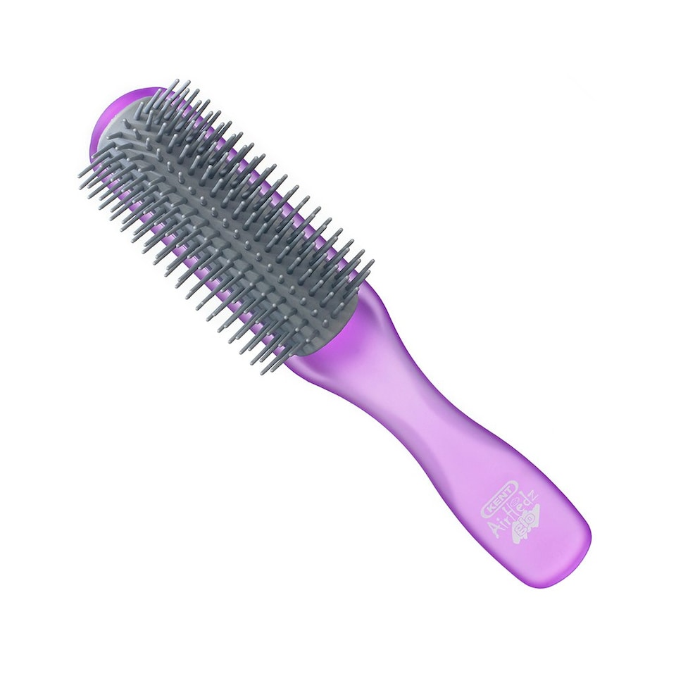 image 1 of Kent Brushes AirHedz Glo Half Round Detangling Brush in Purple