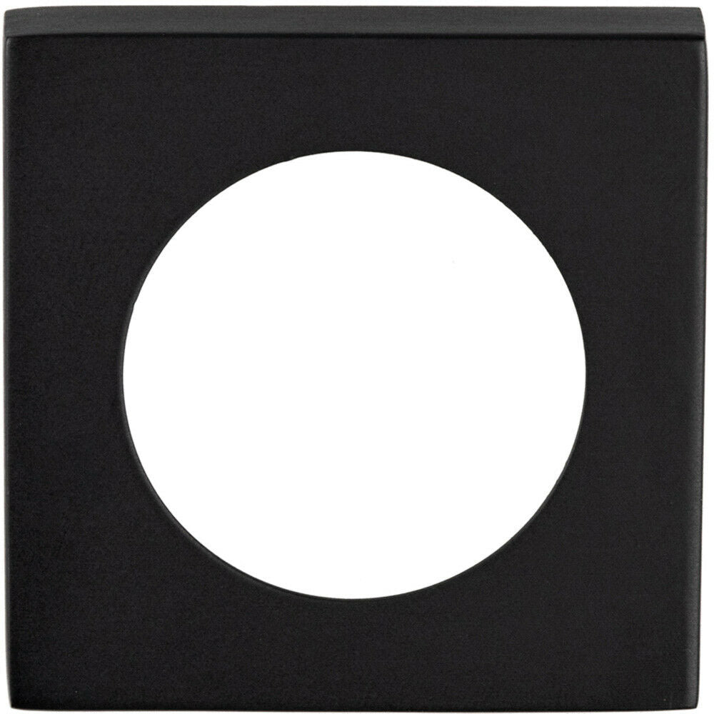 Loops PAIR Screw On Square Rose Cover Plates 52 x 52mm 10mm Depth Matt Black