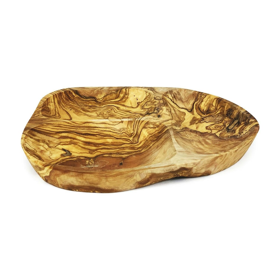 image 1 of Verano Spanish Ceramics Olive Wood 3 Section Snack Dish - 27x20cm | Multi | 1