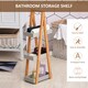 image 3 of kleankin Bathroom Storage Shelves, 3-Tier Slim Shelving Unit, Freestanding Bamboo Shelf Unit, A Frame Space Saver Toilet Rack, Natural