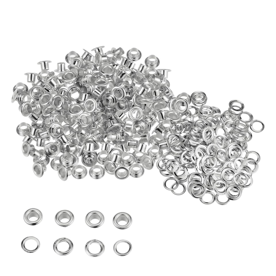 image 1 of 4mm Brass Eyelets with Washers for Arts & DIY Projects - 100 Pcs