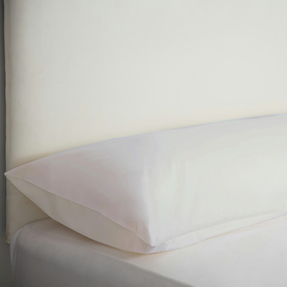 Belladorm Easycare Percale Bolster Pillowcase - White - Single