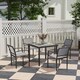 image 2 of Outsunny 5 Piece Garden Furniture Set with 4 Stackable Armchairs, Grey Grey