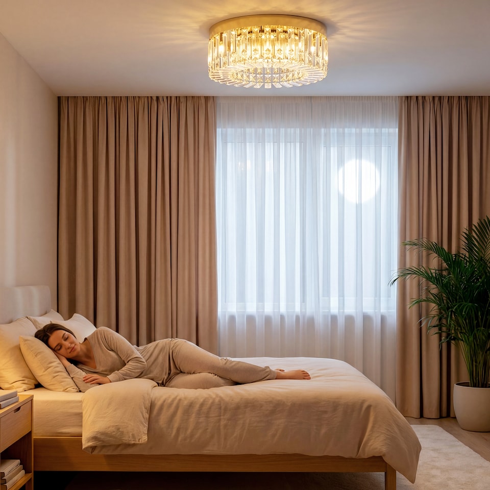 image 1 of HOMCOM Crystal Ceiling Light with 160 Crystal Pendants