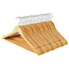 Harbour Housewares Wooden Clothes Hanger - Brown - Pack of 30 - Wooden Hanger Coat Hanger Suit Hanger Jacket Hanger Shirt Hanger Trouser Hanger