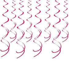 Red Swirl Hanging Decorations - Pack of 8