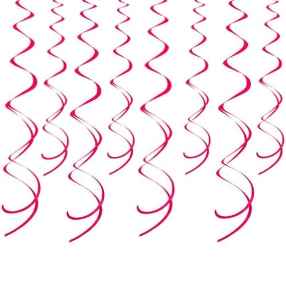 Red Swirl Hanging Decorations - Pack of 8