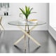 image 4 of Furniturebox Novara Gold Metal And Glass Large 120cm Round Dining Table
