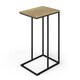 image 1 of Modern End C Shaped Industrial Sofa Side Table with Steel Frame Wood Top Decor | Black | Modern Oak | 1