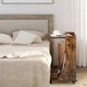 image 4 of COSTWAY C-Shaped End Table Mobile Sofa Side Table Brown
