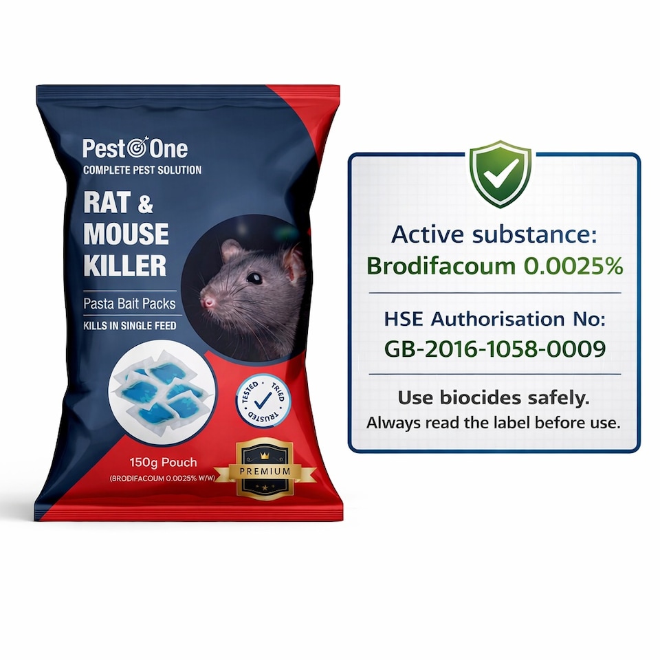 image 1 of Rat & Mouse Pasta Bait 15 x 10g Sachets – Brodifacoum Rodenticide Ready to Use Soft Bait