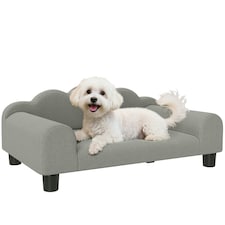 Dog Sofa Bed, Cat Sofa with Backrest, Armrest, for Small Dogs, Grey Grey | One Size