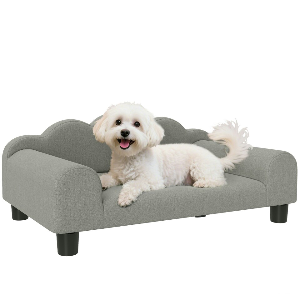 image 1 of Dog Sofa Bed, Cat Sofa with Backrest, Armrest, for Small Dogs, Grey Grey | One Size