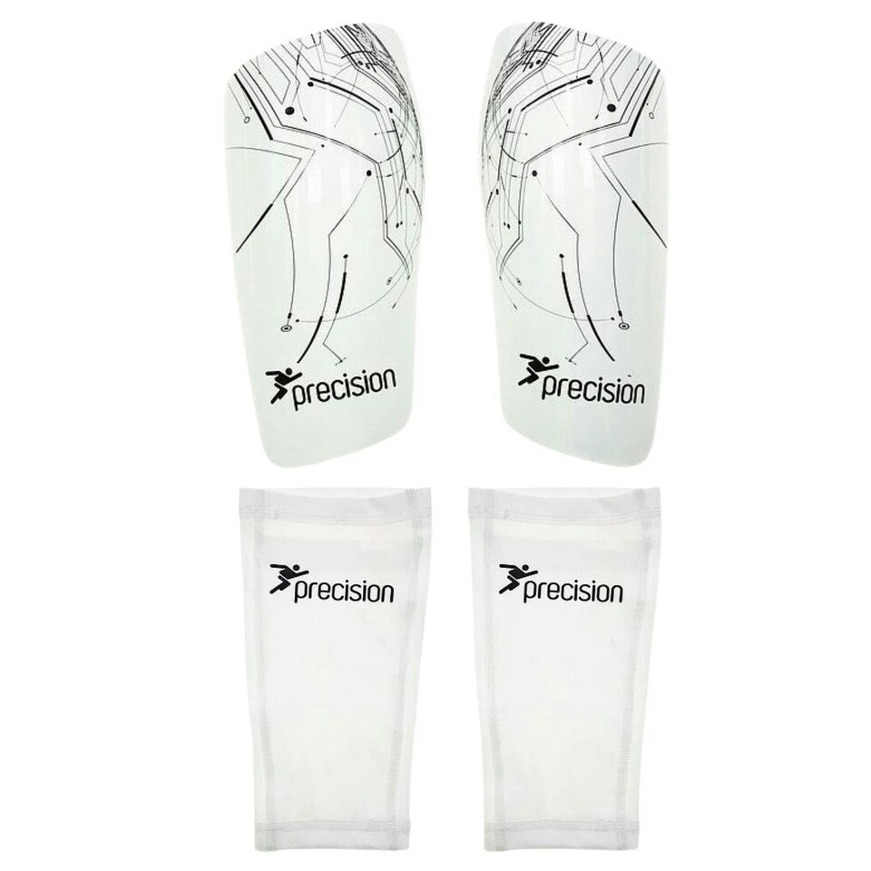 Precision Pro Matrix Shinguards - White/Black - Small - Football - Soccer - PRA220SW