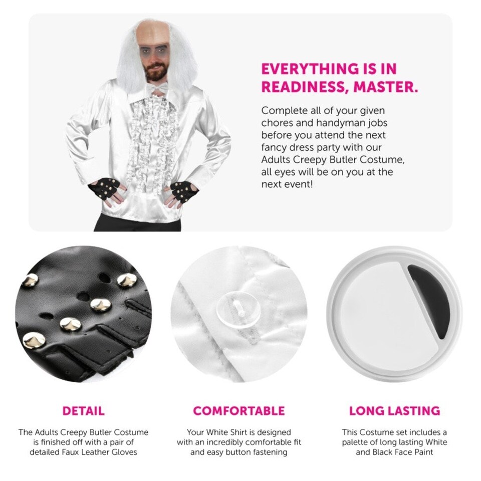 image 1 of Creepy Butler Costume Black | 2XL