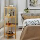image 9 of 4 Tier Adjustable Wooden Standing Shelving Rack Unit Natural Brown Brown | One Size