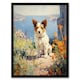 image 1 of Jack Russell Terrier Floral Dog Portrait Oil Black Framed Wall Art Print A4
