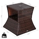 image 7 of Outsunny Rattan Wicker Tea Coffee Table w/ Umbrella Hole Storage Space Brown