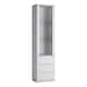 image 1 of Fribo Tall Narrow 1 Door 3 Drawer Glazed Display Cabinet in White