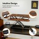 image 5 of VonHaus Height Adjustable Dark Wood Standing Desk Converter, 80cm length Brown