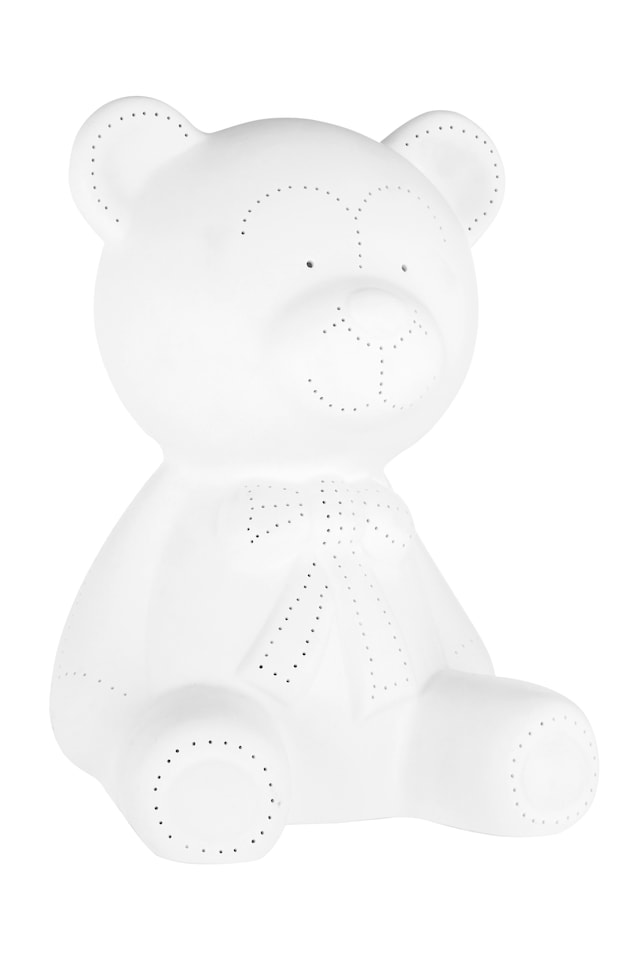 image 1 of Interiors by Premier Kids Bear Night Light, Cute Sitting Bear Design In Soft Ceramic Finish, Gentle Glow To Soothe Children