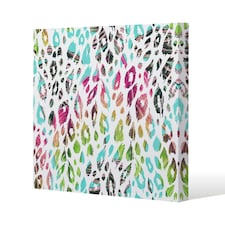 Multi Coloured Leopard Spots (Canvas Print) 90 x 90 x 4cm