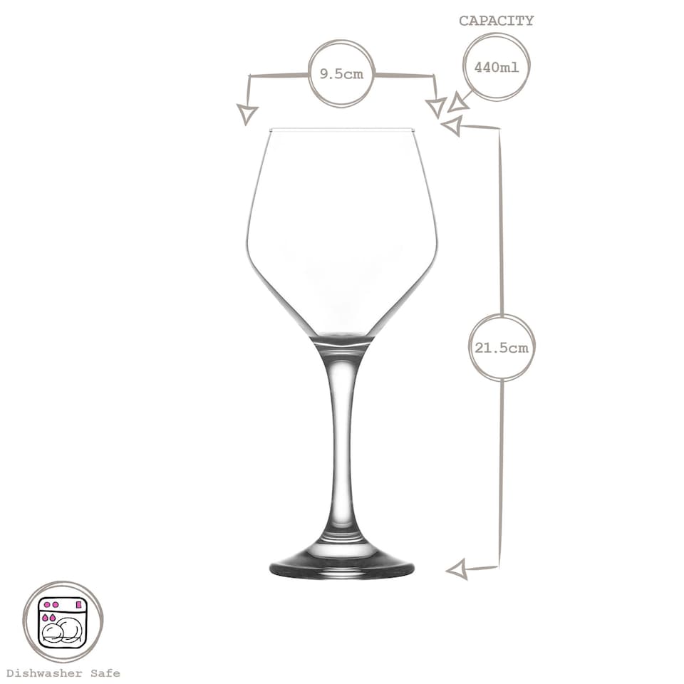 image 1 of LAV Ella Red Wine Glasses - 440ml - Pack of 12