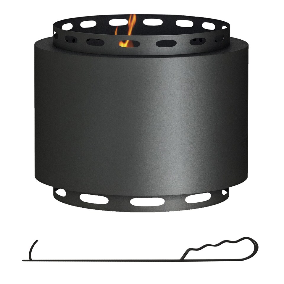 image 1 of Outsunny 48.5cm Smokeless Wood Burning Firepit Metal Fire Pit, Black