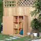 image 2 of Outsunny Garden Shed Outdoor Tool Storage w/ 2 Shelve 75 x 56 x115cm Natural