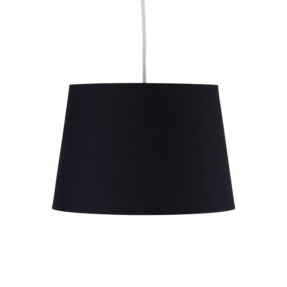 image 1 of Black Cotton 28cm Tapered Cylinder Pendant or Lamp Shade Black