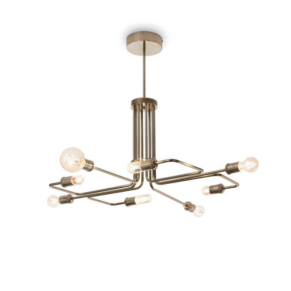 image 1 of Triumph 8 Light Multi Arm Ceiling Pendant Light Antique Brass