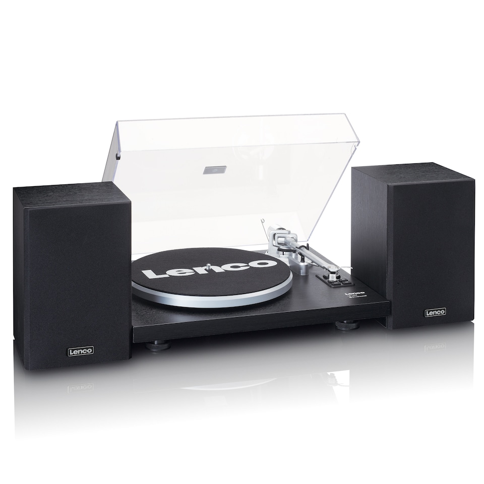 image 1 of LENCO LS-500BK - Record player with built-in amplifier and Bluetooth plus 2 external speakers - Black