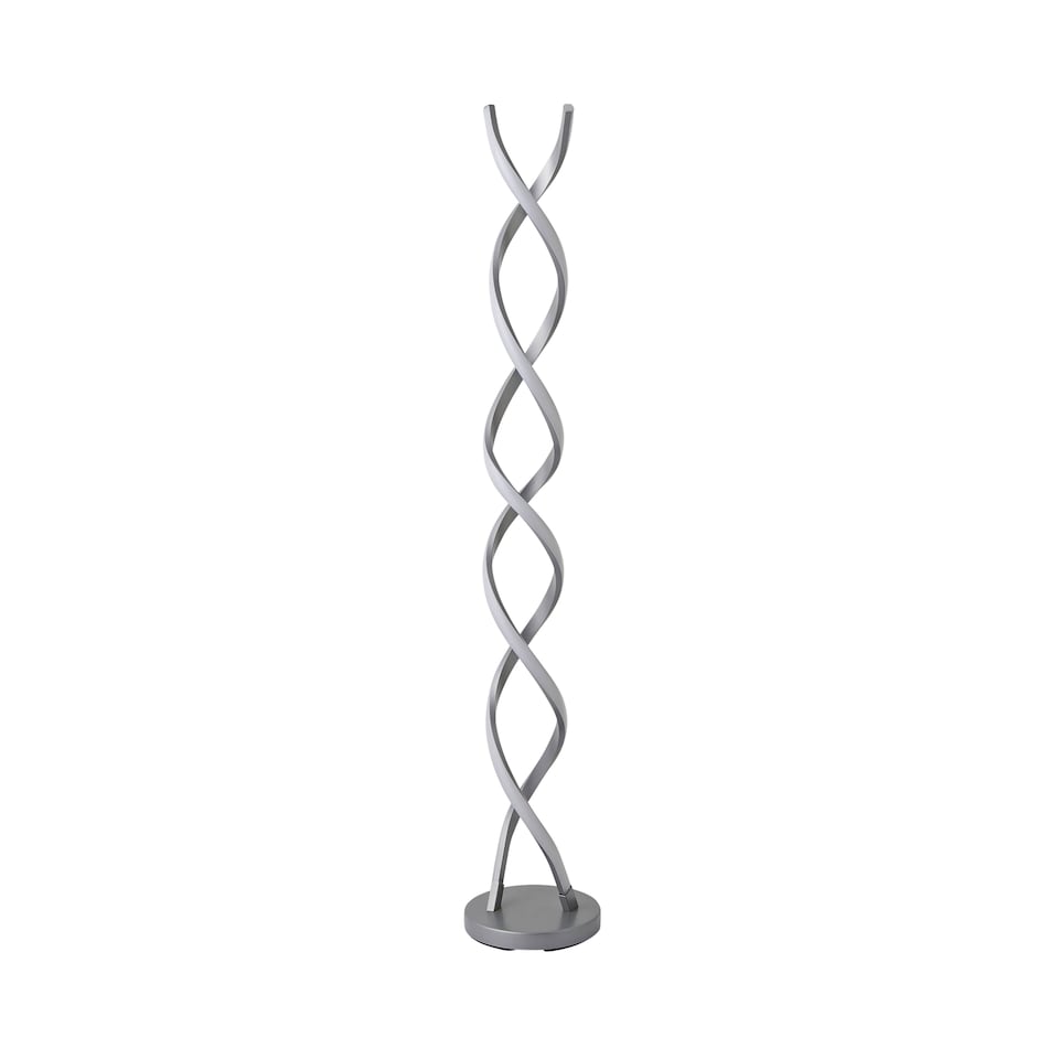 image 1 of ValueLights Infinity Double Twist Silver Integrated LED Floor Lamp | Silver