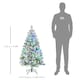 image 3 of HOMCOM 4.5ft Artificial Flocked Christmas Tree with LED Lights, Snow Branches
