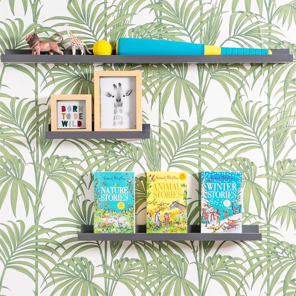 image 1 of Harbour Housewares Floating Picture Ledge Wall Shelves - 57cm - Grey - Pack of 2