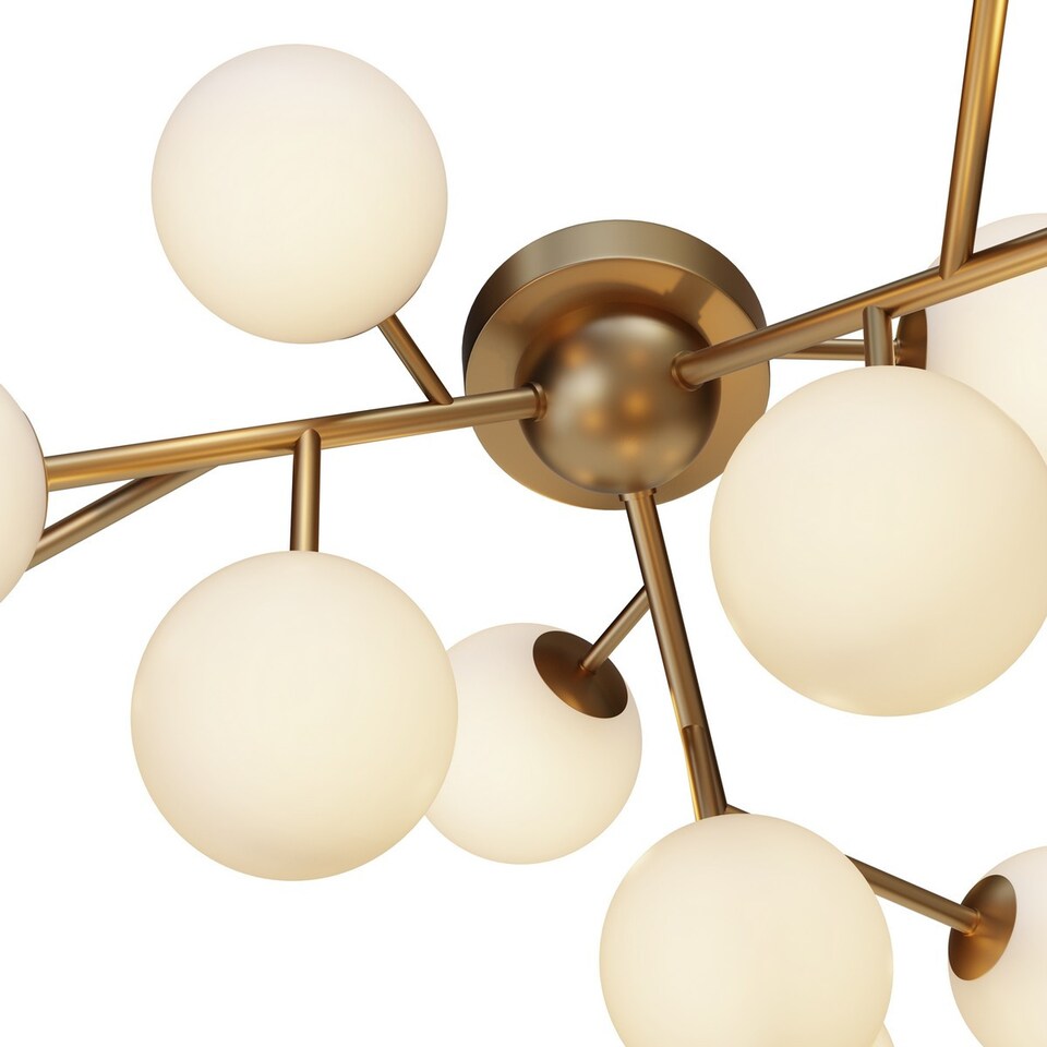 image 1 of Maytoni Dallas Modern 12 Light Globe Ceiling Light Gold, Cognac Shade, G9