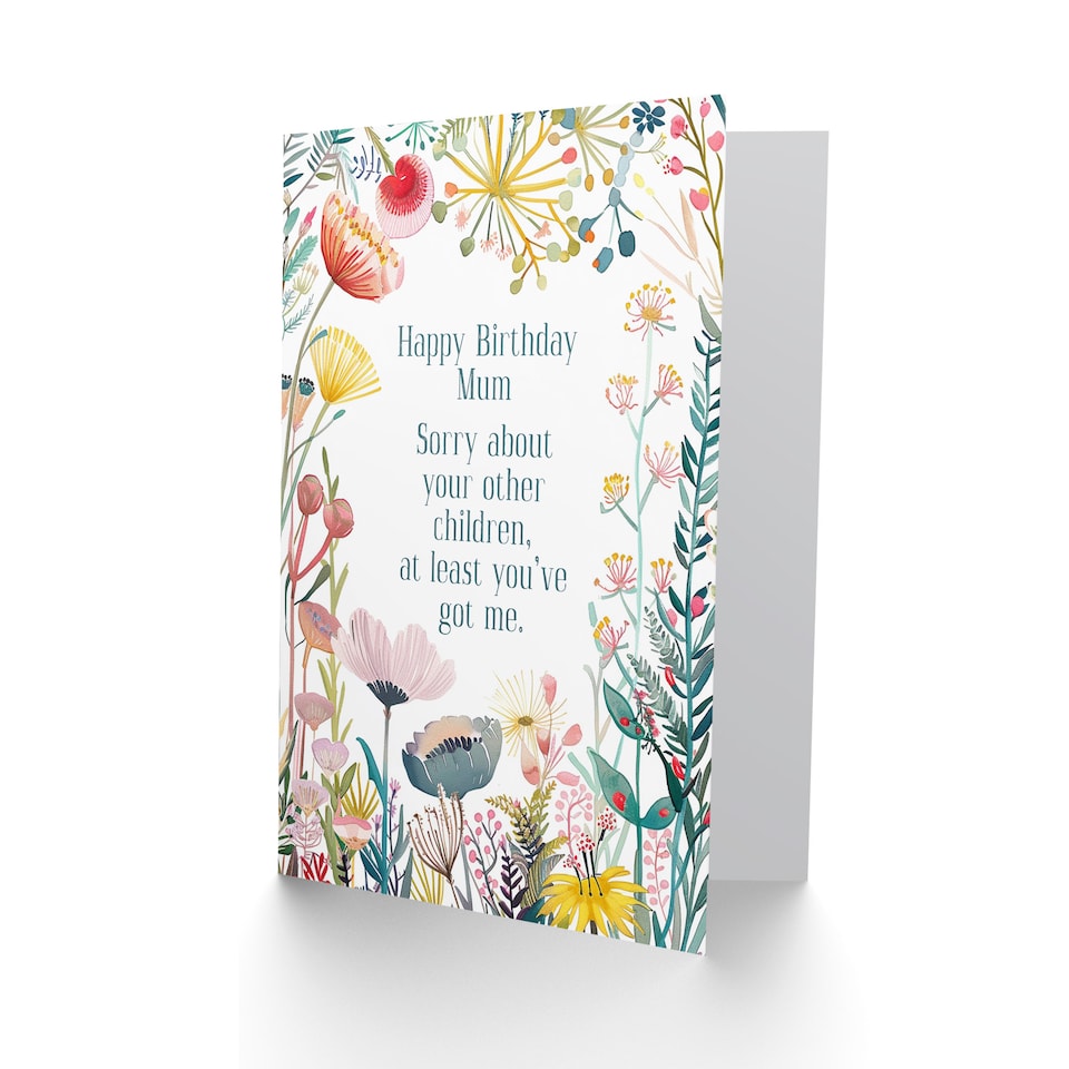 image 1 of Greeting Card Happy Flowers Sorry About Your Other Children Birthday