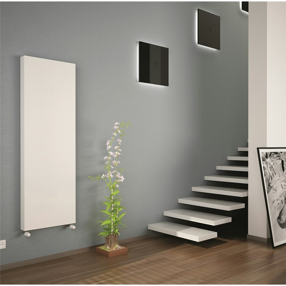 image 1 of 1800mm (H) x 400mm (W) - White Vertical Flat - Type 20 - Radiator (Madrid) - Double Panel - (1.8m x 0.4m) - Depth 72.5mm