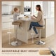 image 3 of HOMCOM Bar Stools Set of 2, Height Adjustable Breakfast Bar Chairs | Brown | Brown | 38.5 x 38.5 x 62-84 cm