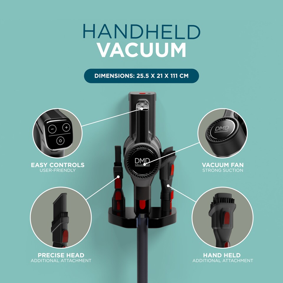 image 1 of DMD PowerPulse 3X Cordless Vacuum – 550W, 45Kpa, 50 Min Runtime, 3 Modes, Self-Standing, Wall Mount, for Floor, Carpet & Pet Hair
