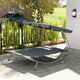 image 8 of Outsunny Garden Double Hammock Sun Lounger Day Bed Canopy w/ 2 Pillows Grey | Light Grey