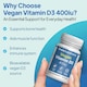 image 2 of Vegan Vitamin D3 400iu - 120 Tablets