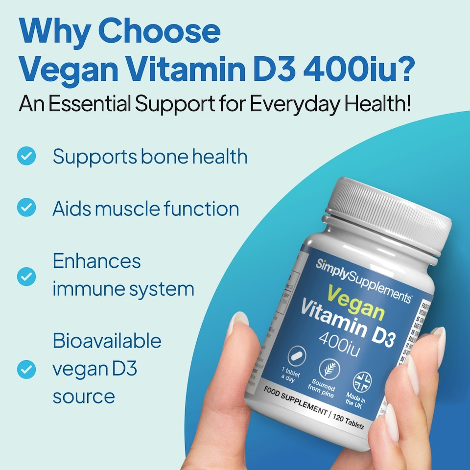 image 1 of Vegan Vitamin D3 400iu - 120 Tablets