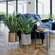 image 3 of Zendaya Embossed Metal Planter with Stand Gold