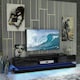 image 3 of TV Unit 180cm Black Gloss Fronts Black Matt Body with LED Platform Black