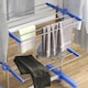 image 9 of HOMCOM 4-Tier Clothes Airer, Stainless Steel Foldable Clothes Drying Rack with Wheels and Wings, Indoor and Outdoor, Easy Assembly, 142 x 55 x 172cm, Blue