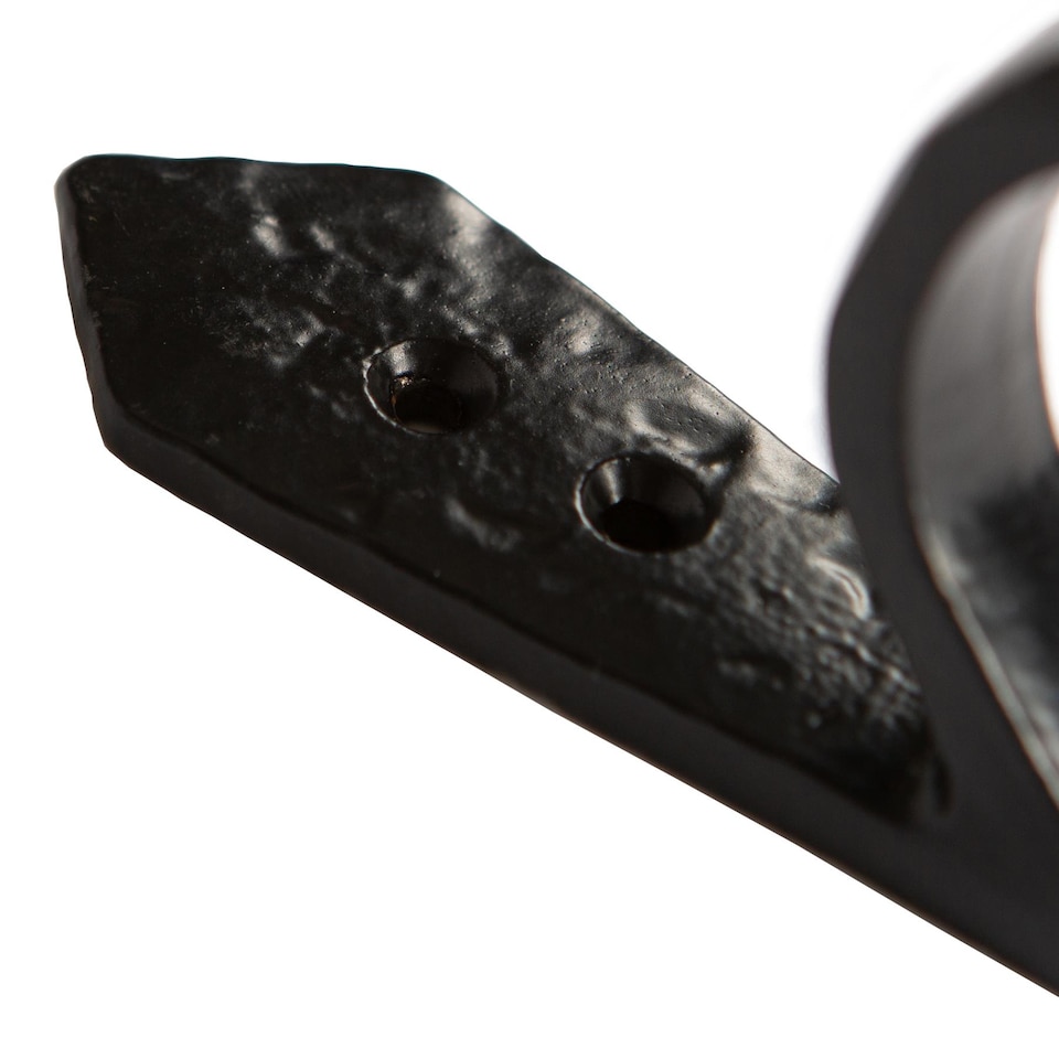 image 1 of Hammer & Tongs Hammered Scroll Hook - W30mm x H95mm - Black