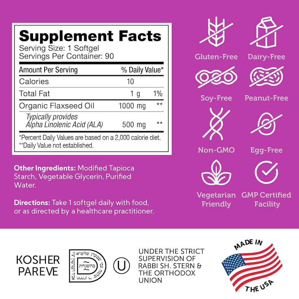 image 1 of Flaxseed Oil, Digestion, Immunity and More, 90c
